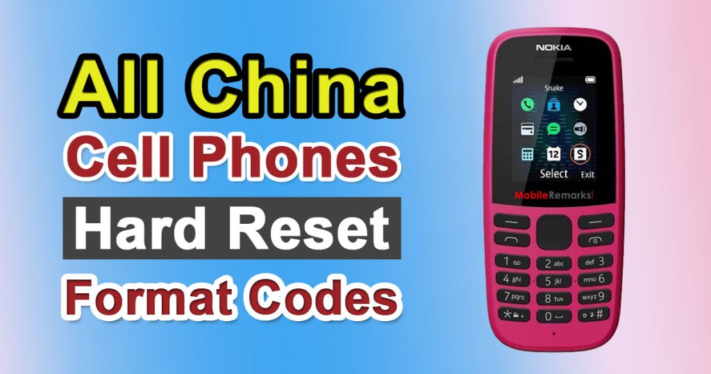 china cell phone reset codes