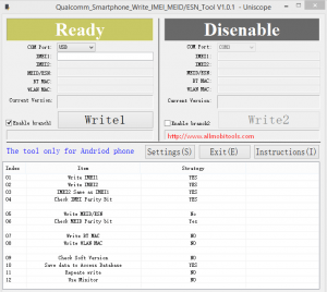 Qualcomm Smartphone write IMEI tool