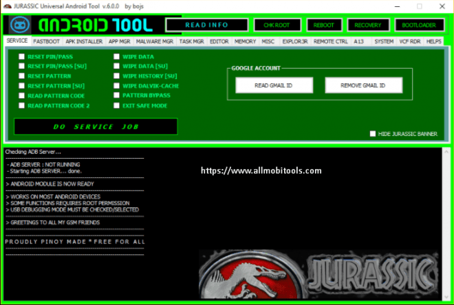 JURASSIC Universal Android Tool v6.0 Free Download Latest Version (2024)